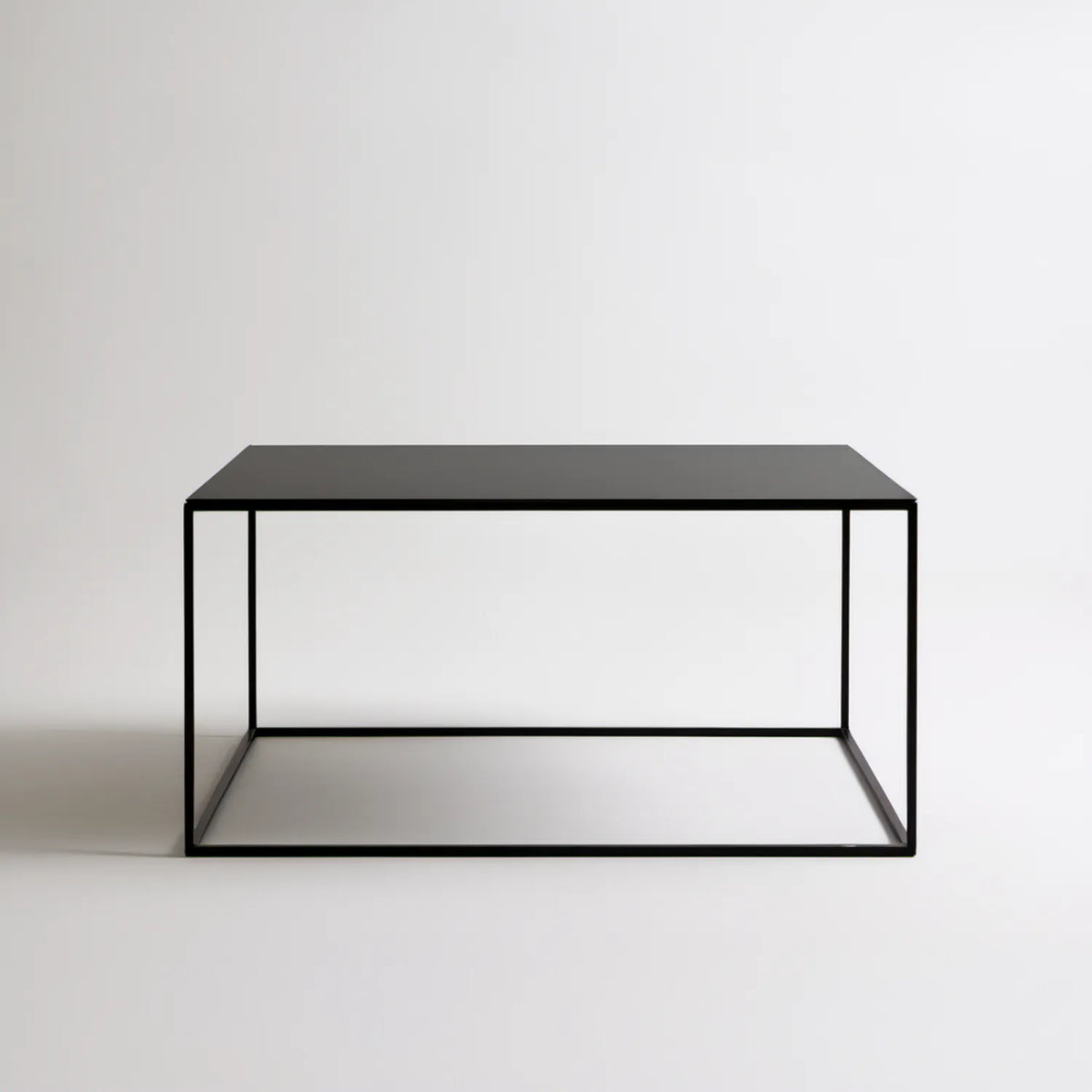 Czarny prostokątny stolik kawowy 100 x 60 x 40 cm z blatem MDF i stalową ramą