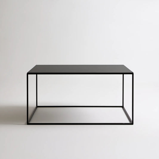 Czarny prostokątny stolik kawowy 100 x 60 x 40 cm z blatem MDF i stalową ramą