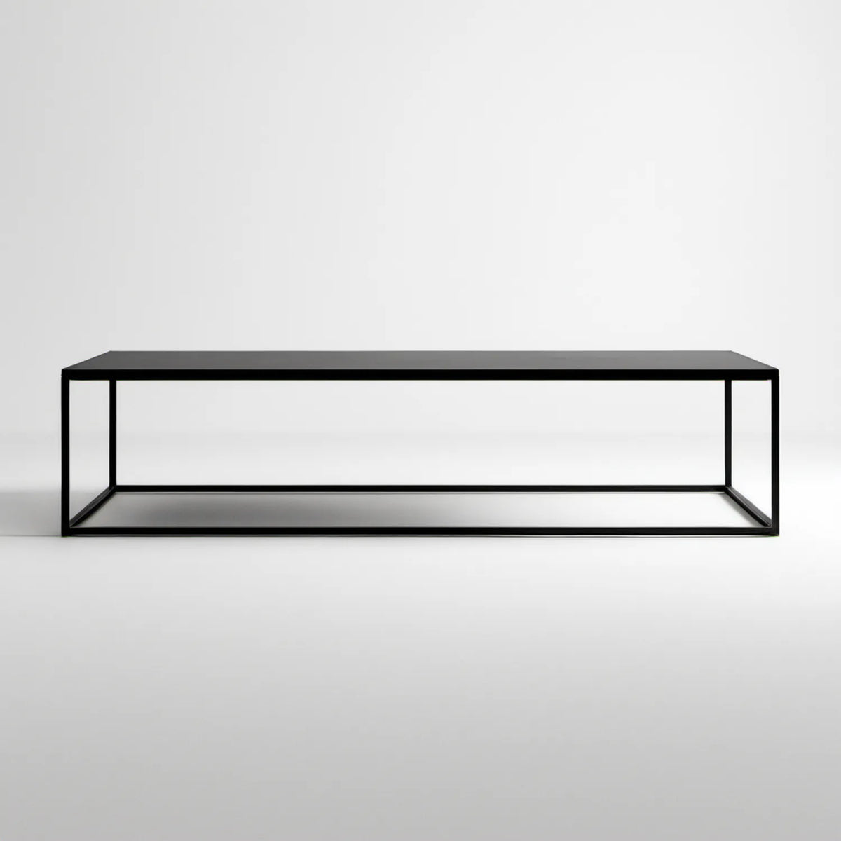 Prostokątny stolik kawowy czarny 120 x 60 x 40 cm z płyty MDF i stali
