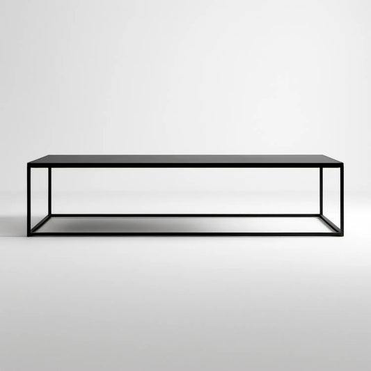 Prostokątny stolik kawowy czarny 120 x 60 x 40 cm z płyty MDF i stali